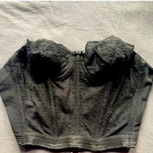 Vintage 34A Black Lace Bustier